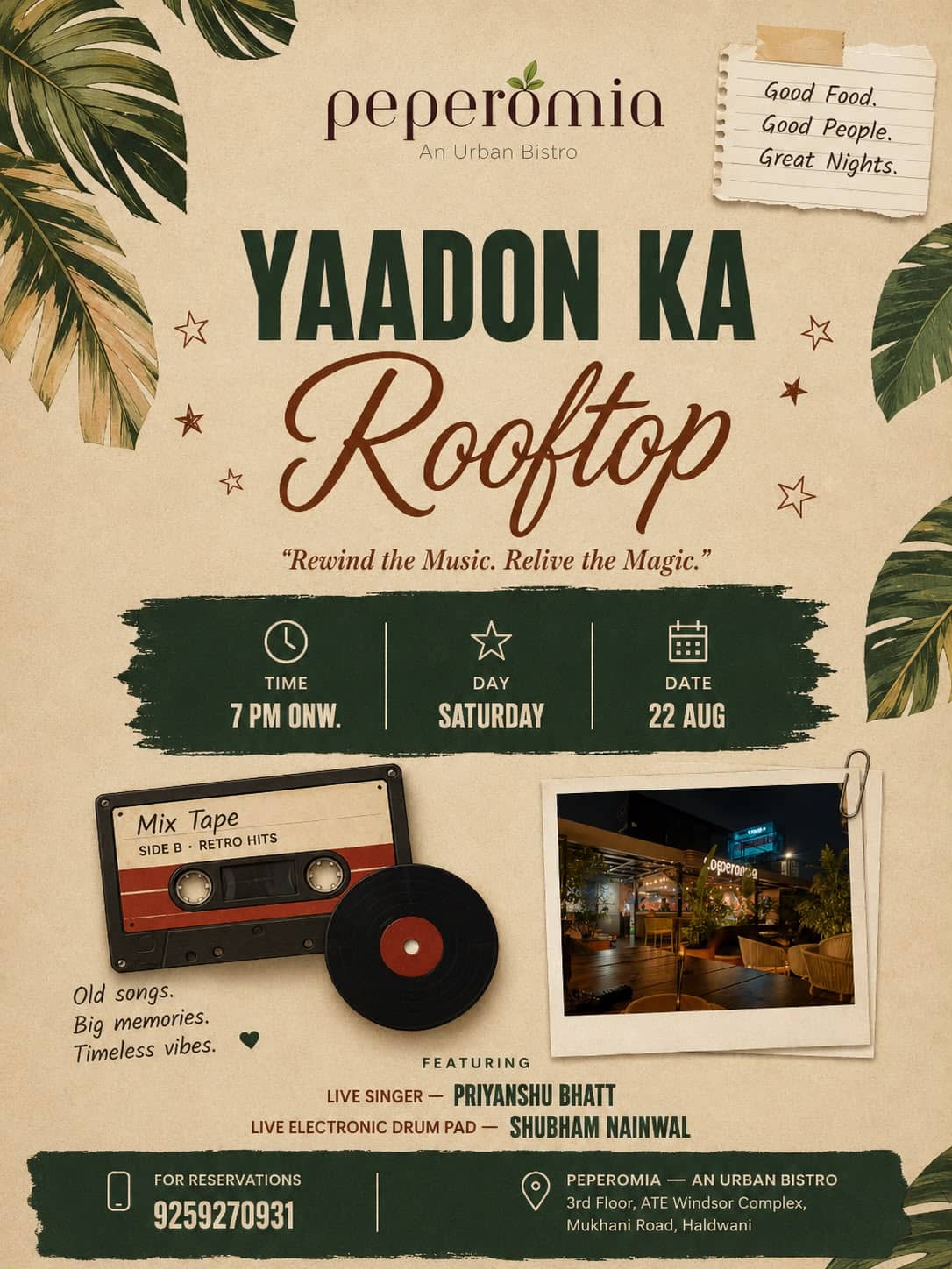 Bollywood night retro mix poster